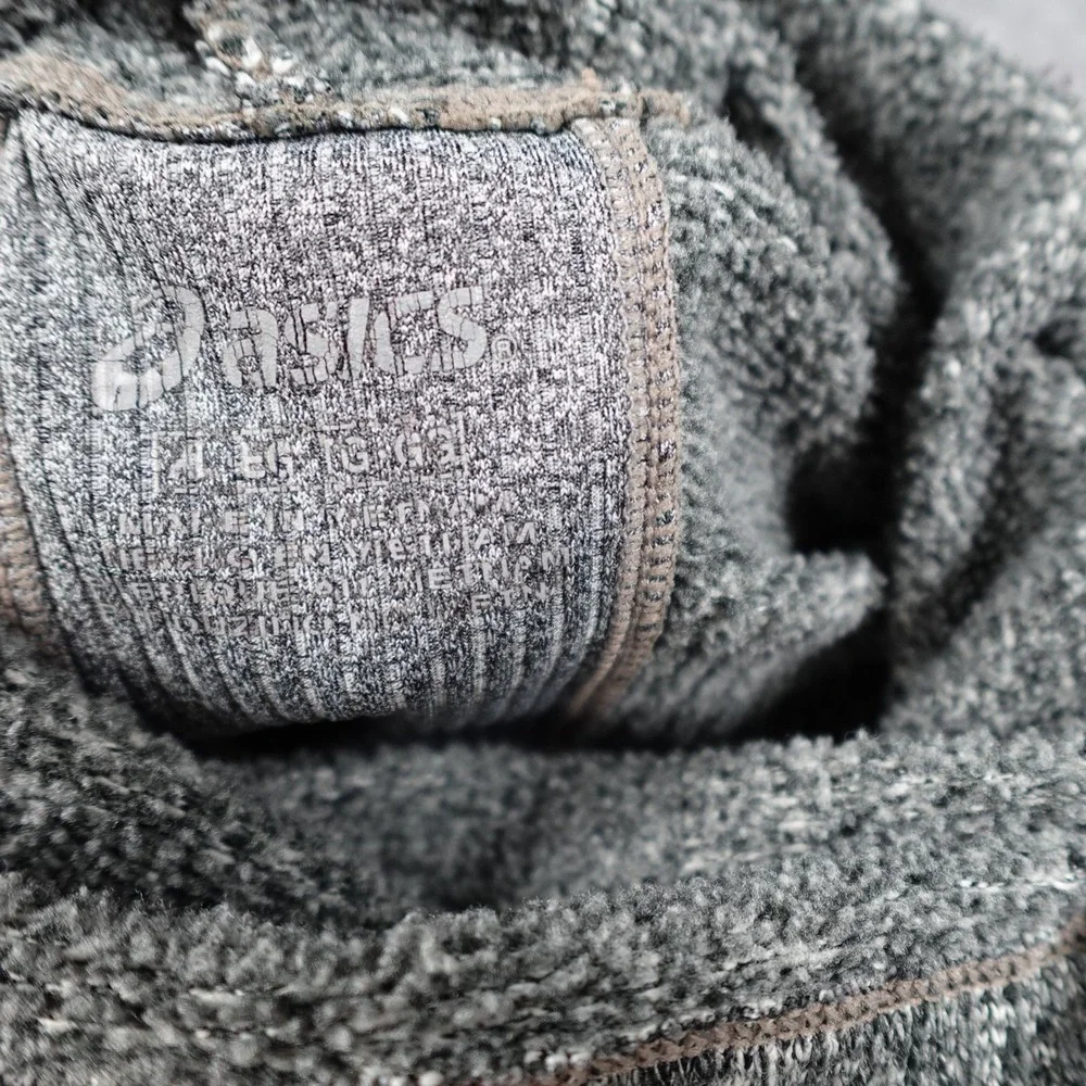 Asics Sweatshirt Women Large Gray Funnel Neck Heathered Fleece Pullover‎ Knit